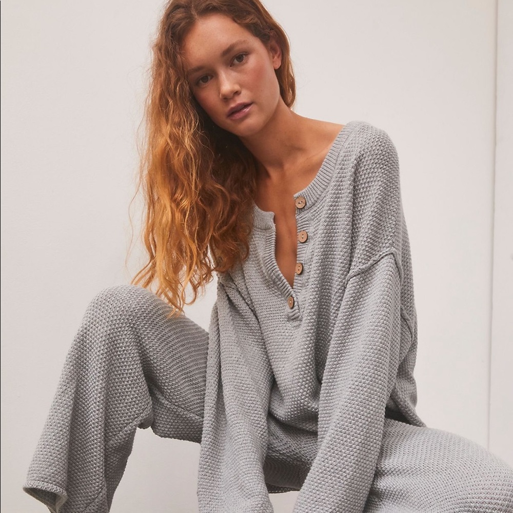 Free People Hailee Sweater Set Medium Grey